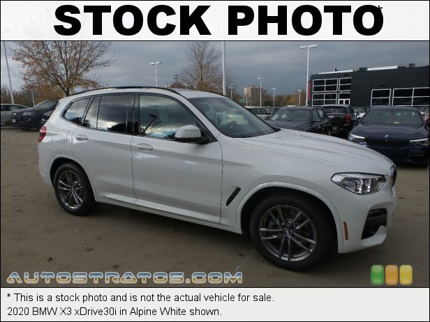 Stock photo for this 2020 BMW X3 xDrive30i 2.0 Liter TwinPower Turbocharged DOHC 16-Valve Inline 4 Cylinder 8 Speed Automatic