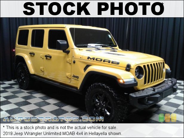 Stock photo for this 2019 Jeep Wrangler Unlimited 4x4 3.6 Liter DOHC 24-Valve VVT V6 8 Speed Automatic