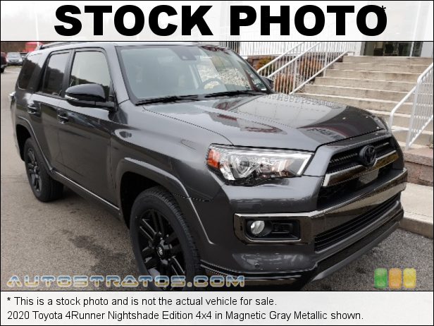 Stock photo for this 2020 Toyota 4Runner 4x4 4.0 Liter DOHC 24-Valve Dual VVT-i V6 5 Speed ECT-i Automatic