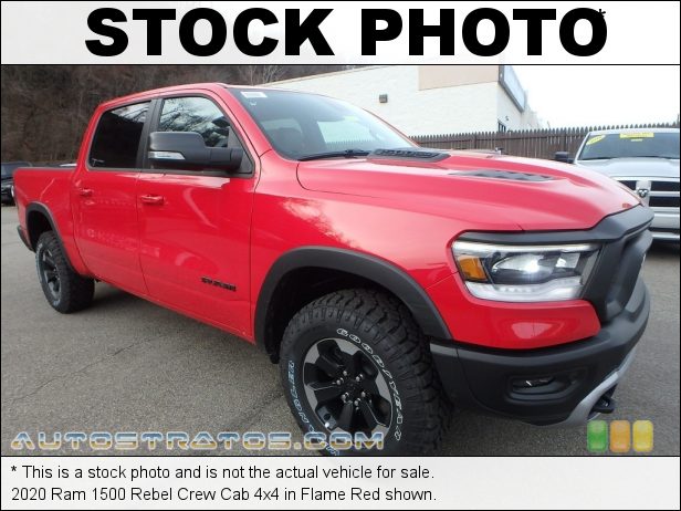 Stock photo for this 2020 Ram 1500 Rebel Crew Cab 4x4 5.7 Liter OHV HEMI 16-Valve VVT MDS V8 8 Speed Automatic