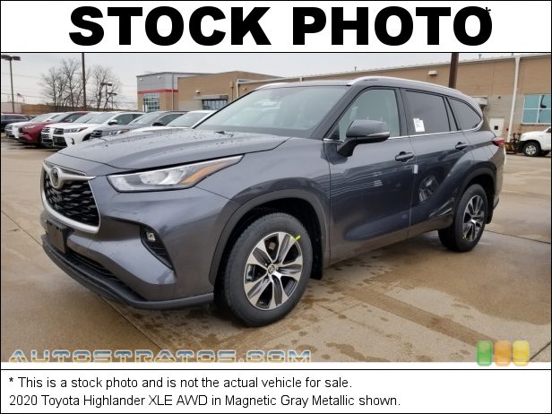 Stock photo for this 2020 Toyota Highlander XLE AWD 3.5 Liter DOHC 24-Valve Dual VVT-i V6 8 Speed Automatic