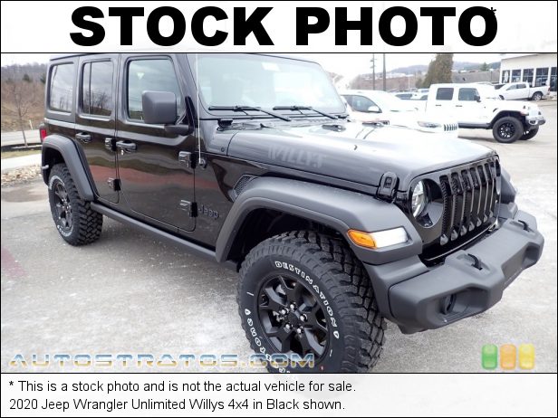 Stock photo for this 2020 Jeep Wrangler Unlimited 4x4 2.0 Liter Turbocharged DOHC 16-Valve VVT 4 Cylinder 8 Speed Automatic