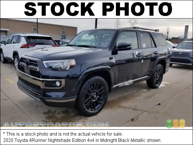 Stock photo for this 2020 Toyota 4Runner 4x4 4.0 Liter DOHC 24-Valve Dual VVT-i V6 5 Speed ECT-i Automatic