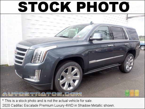 Stock photo for this 2020 Cadillac Escalade Premium Luxury 4WD 6.2 Liter OHV 16-Valve VVT V8 10 Speed Automatic