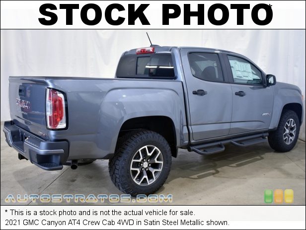 Stock photo for this 2021 GMC Canyon AT4 Crew Cab 4WD 3.6 Liter SIDI DOHC 24-Valve VVT V6 8 Speed Automatic