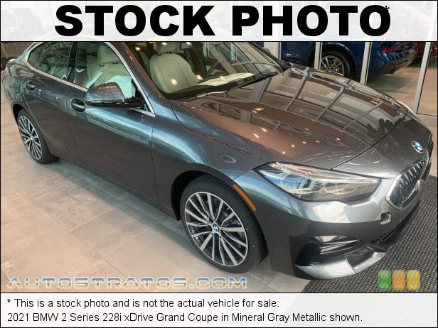 Stock photo for this 2021 BMW 2 Series 228i xDrive Grand Coupe 2.0 Liter DI TwinPower Turbocharged DOHC 16-Valve VVT 4 Cylinder 8 Speed Automatic