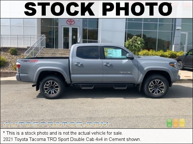 Stock photo for this 2021 Toyota Tacoma TRD Double Cab 4x4 3.5 Liter DOHC 24-Valve Dual VVT-i V6 6 Speed Automatic Stock photo for this 2021 Toyota Tacoma TRD Double Cab 4x4 3.5 Liter DOHC 24-Valve Dual VVT-i V6 6 Speed Automatic