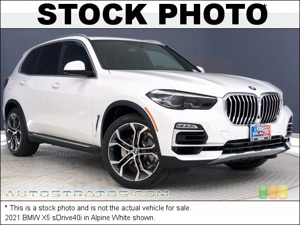 Stock photo for this 2021 BMW X5 sDrive40i 3.0 Liter M TwinPower Turbocharged DOHC 24-Valve Inline 6 Cylind 8 Speed Automatic