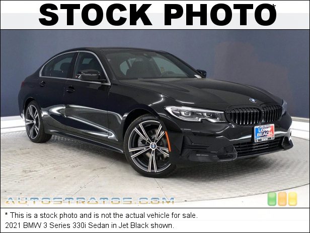 Stock photo for this 2021 BMW 3 Series 330i Sedan 2.0 Liter DI TwinPower Turbocharged DOHC 16-Valve VVT 4 Cylinder 8 Speed Sport Automatic