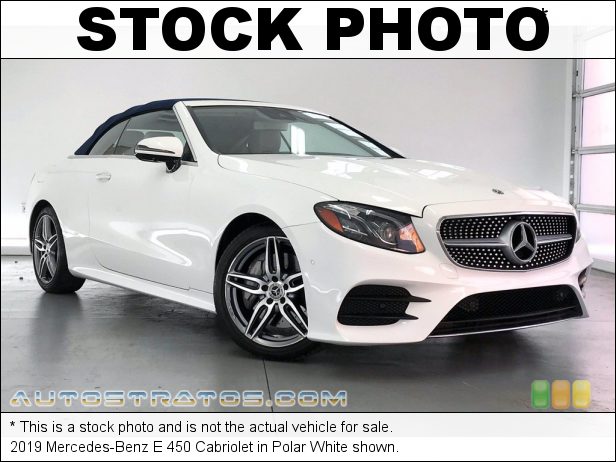 Stock photo for this 2019 Mercedes-Benz E 450 Cabriolet 3.0 Liter Turbocharged DOHC 24-Valve VVT V6 9 Speed Automatic