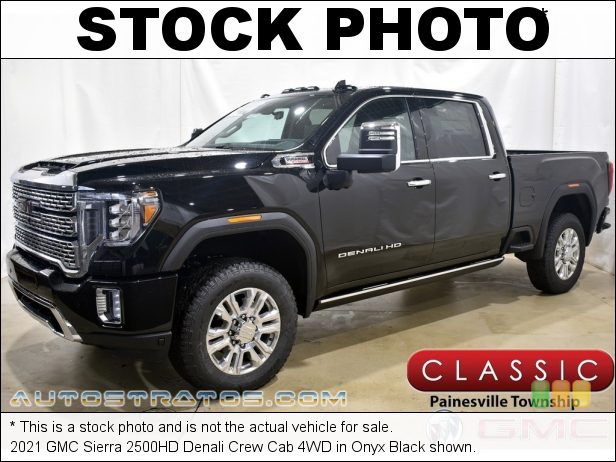 Stock photo for this 2021 GMC Sierra 2500HD Denali Crew Cab 4WD 6.6 Liter OHV 32-Valve Duramax Turbo-Diesel V8 10 Speed Automatic