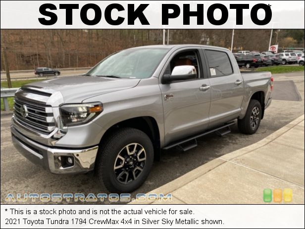 Stock photo for this 2021 Toyota Tundra 1794 CrewMax 4x4 5.7 Liter i-Force DOHC 32-Valve VVT-i V8 6 Speed ECT-i Automatic