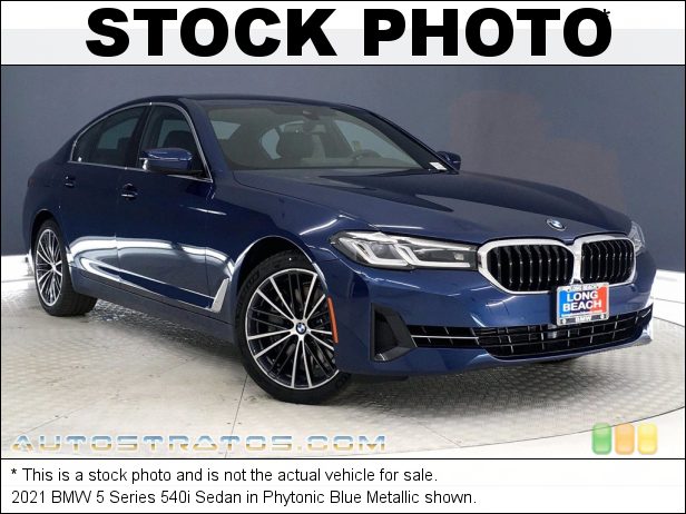 Stock photo for this 2021 BMW 5 Series 540i Sedan 3.0 Liter DI TwinPower Turbocharged DOHC 24-Valve Inline 6 Cylin 8 Speed Sport Automatic