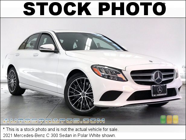 Stock photo for this 2021 Mercedes-Benz C 300 Sedan 2.0 Liter Turbocharged DOHC 16-Valve VVT 4 Cylinder 9 Speed Automatic