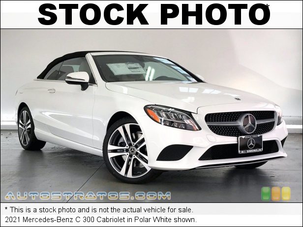 Stock photo for this 2021 Mercedes-Benz C 300 Cabriolet 2.0 Liter Turbocharged DOHC 16-Valve VVT 4 Cylinder 9 Speed Automatic