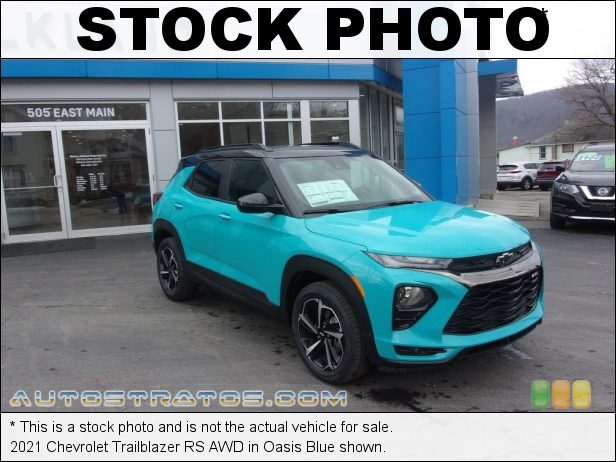 Stock photo for this 2021 Chevrolet Trailblazer RS AWD 1.3 Liter Turbocharged DOHC 12-Valve VVT 3 Cylinder 9 Speed Automatic