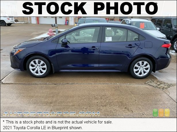 Stock photo for this 2022 Toyota Corolla LE 1.8 Liter DOHC 16-Valve VVT-i 4 Cylinder CVT Automatic
