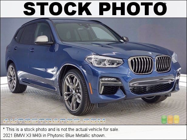 Stock photo for this 2021 BMW X3 M40i 3.0 Liter M TwinPower Turbocharged DOHC 24-Valve Inline 6 Cylind 8 Speed Automatic
