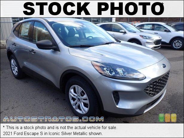 Stock photo for this 2021 Ford Escape S 1.5 Liter Turbocharged DOHC 12-Valve Ti-VCT EcoBoost 3 Cylinder 8 Speed Automatic