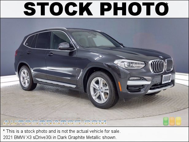 Stock photo for this 2021 BMW X3 sDrive30i 2.0 Liter TwinPower Turbocharged DOHC 16-Valve Inline 4 Cylinder 8 Speed Automatic