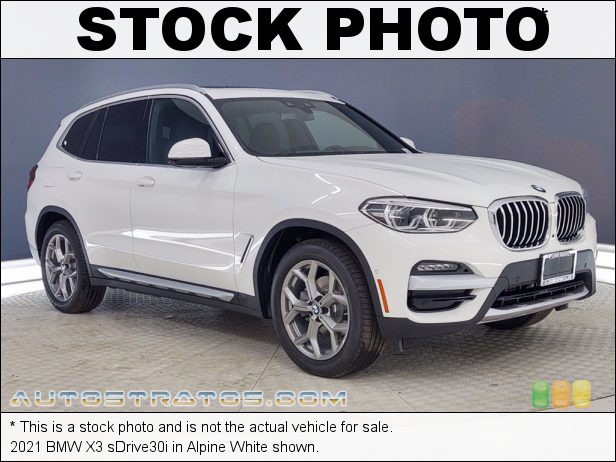 Stock photo for this 2020 BMW X3 sDrive30i 2.0 Liter TwinPower Turbocharged DOHC 16-Valve Inline 4 Cylinder 8 Speed Automatic