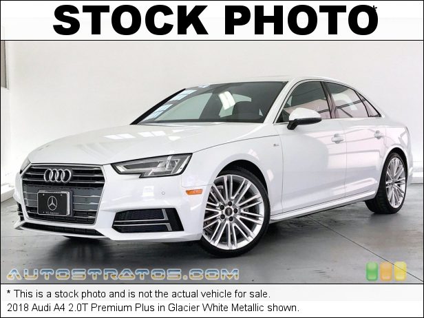 Stock photo for this 2018 Audi A4 2.0T Premium Plus 2.0 Liter TFSI Turbocharged DOHC 16-Valve VVT 4 Cylinder 7 Speed S tronic Dual-Clutch Automatic