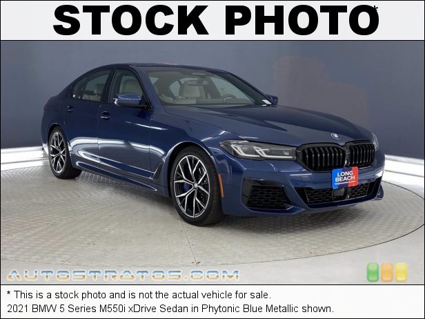 Stock photo for this 2021 BMW 5 Series M550i xDrive Sedan 4.4 Liter DI TwinPower Turbocharged DOHC 32-Valve V8 8 Speed Sport Automatic