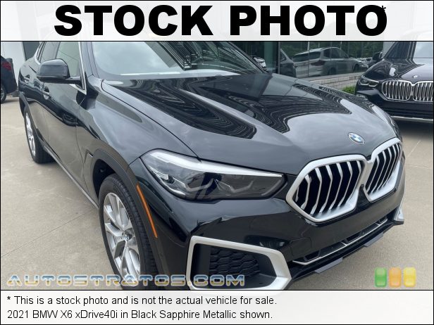 Stock photo for this 2021 BMW X6 xDrive40i 3.0 Liter M TwinPower Turbocharged DOHC 24-Valve Inline 6 Cylind 8 Speed Automatic