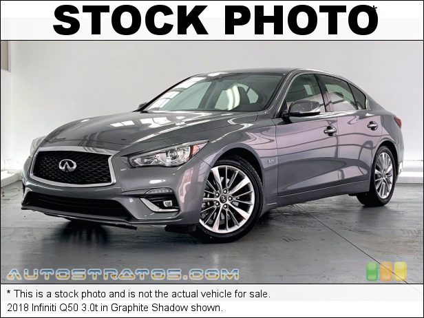 Stock photo for this 2018 Infiniti Q50 3.0t 3.0 Liter Twin-Turbocharged DOHC 24-Valve VVT V6 7 Speed ASC Automatic