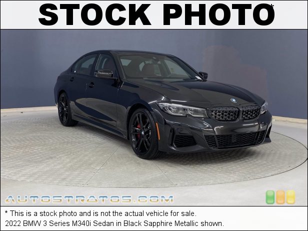 Stock photo for this 2022 BMW 3 Series M340i Sedan 3.0 Liter M TwinPower Turbocharged DOHC 24-Valve VVT Inline 6 Cy 8 Speed Automatic