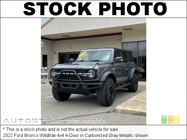 Stock photo for this 2022 Ford Bronco Wildtrak 4x4 4-Door 2.7 Liter Turbocharged DOHC 24-Valve Ti-VCT EcoBoost V6 10 Speed Automatic