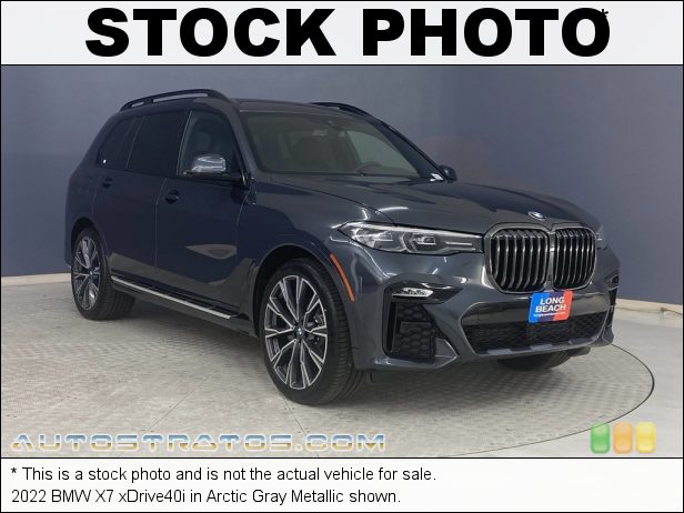Stock photo for this 2022 BMW X7 xDrive40i 3.0 Liter M TwinPower Turbocharged DOHC 24-Valve Inline 6 Cylind 8 Speed Automatic