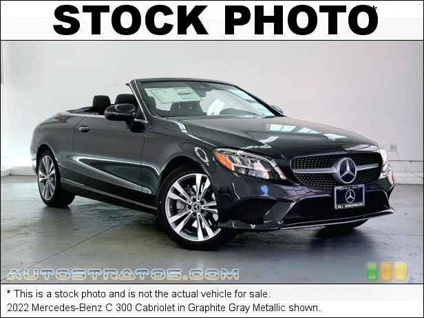 Stock photo for this 2022 Mercedes-Benz C 300 Cabriolet 2.0 Liter Turbocharged DOHC 16-Valve VVT 4 Cylinder 9 Speed Automatic