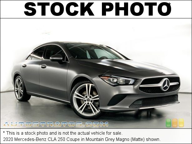 Stock photo for this 2020 Mercedes-Benz CLA 250 Coupe 2.0 Liter Twin-Turbocharged DOHC 16-Valve VVT 4 Cylinder 7 Speed DCT Dual-Clutch Automatic