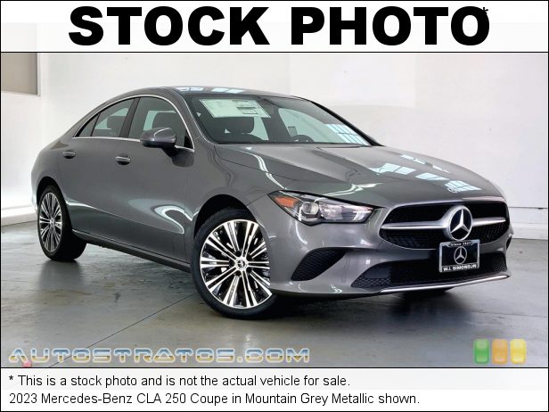 Stock photo for this 2023 Mercedes-Benz CLA 250 Coupe 2.0 Liter Turbocharged DOHC 16-Valve VVT 4 Cylinder 7 Speed Dual-Clutch Automatic