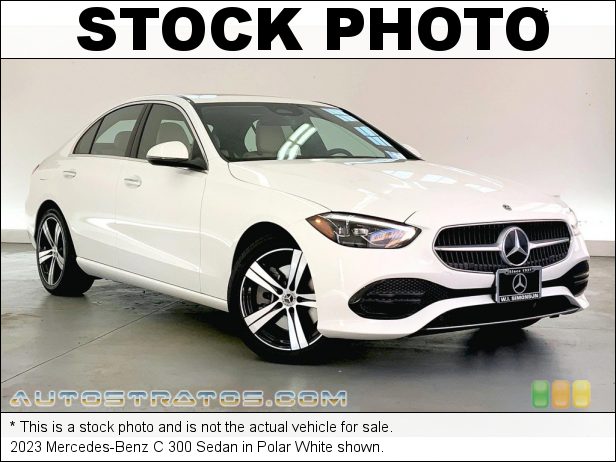 Stock photo for this 2023 Mercedes-Benz C 300 Sedan 2.0 Liter Turbocharged DOHC 16-Valve VVT 4 Cylinder 9 Speed Automatic