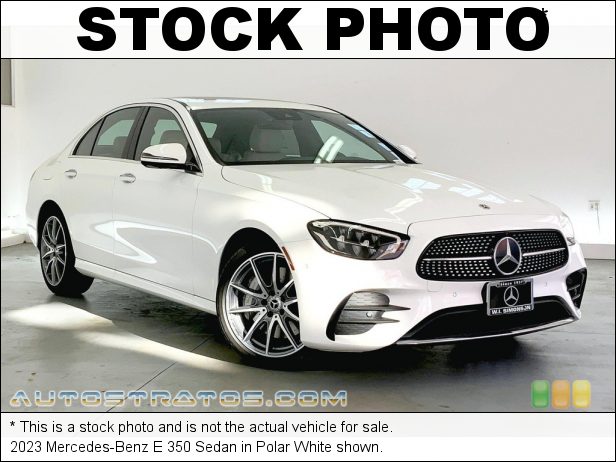 Stock photo for this 2023 Mercedes-Benz E 350 Sedan 2.0 Liter Turbocharged DOHC 16-Valve VVT 4 Cylinder 9 Speed Automatic