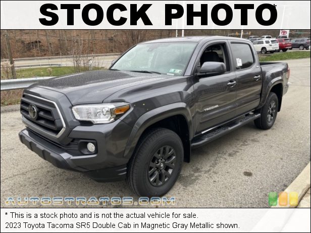 Stock photo for this 2023 Toyota Tacoma SR Double Cab 2.7 Liter DOHC 16-Valve VVT-i 4 Cylinder 6 Speed Automatic