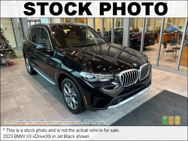Stock photo for this 2023 BMW X3 xDrive30i 2.0 Liter TwinPower Turbocharged DOHC 16-Valve Inline 4 Cylinder 8 Speed Automatic