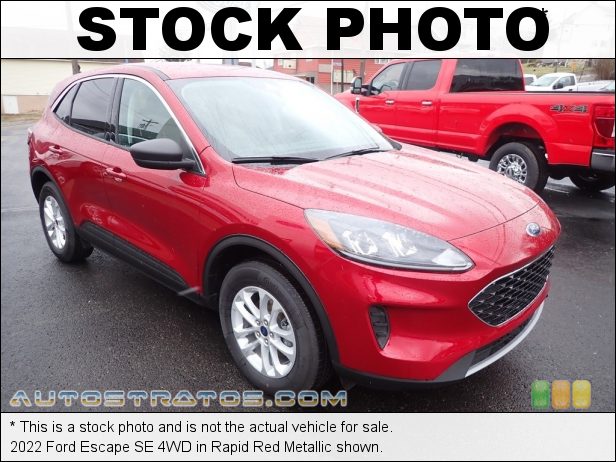 Stock photo for this 2022 Ford Escape SE 4WD 1.5 Liter Turbocharged DOHC 12-Valve VVT EcoBoost 3 Cylinder 8 Speed Automatic
