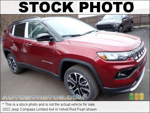 Stock photo for this 2022 Jeep Compass Limited 4x4 2.4 Liter SOHC 16-Valve VVT MultiAir 4 Cylinder 9 Speed Automatic