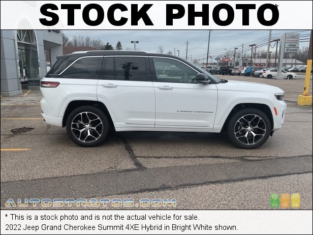 Stock photo for this 2022 Jeep Grand Cherokee Summit 4XE Hybrid 2.0 Liter Turbocharged DOHC 16-Valve VVT 4 Cylinder Gasoline/Ele 8 Speed Automatic
