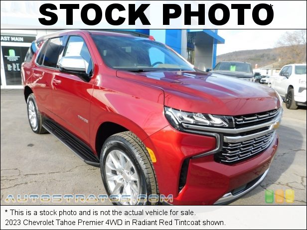 Stock photo for this 2023 Chevrolet Tahoe Premier 4WD 5.3 Liter DI OHV 16-Valve VVT V8 10 Speed Automatic