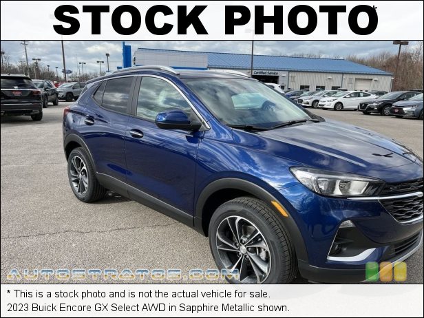 Stock photo for this 2023 Buick Encore GX Select AWD 1.3 Liter Turbocharged DOHC 12-Valve VVT 3 Cylinder 9 Speed Automatic