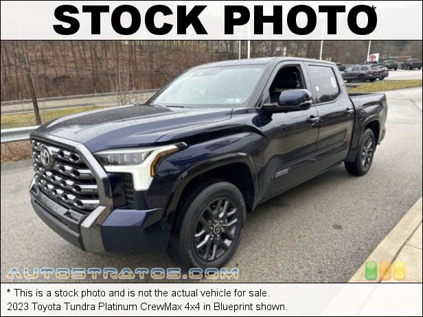 Stock photo for this 2023 Toyota Tundra Platinum CrewMax 4x4 3.4 Liter i-Force Twin-Turbocharged DOHC 24-Valve VVT-i V6 10 Speed Automatic