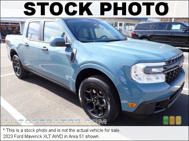 Stock photo for this 2023 Ford Maverick XLT AWD 2.0 Liter Turbocharged DOHC 16-Valve Ecoboost 4 Cylinder 8 Speed Automatic