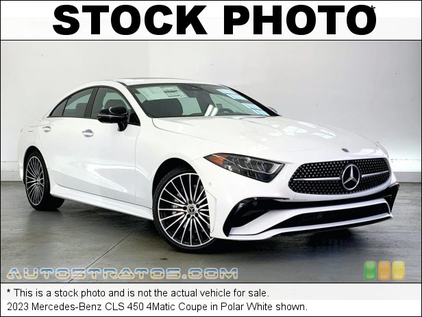 Stock photo for this 2023 Mercedes-Benz CLS 450 4Matic Coupe 3.0 Liter Turbocharged DOHC 24-Valve VVT Inline 6 Cylinder w/ EQ 9 Speed Automatic