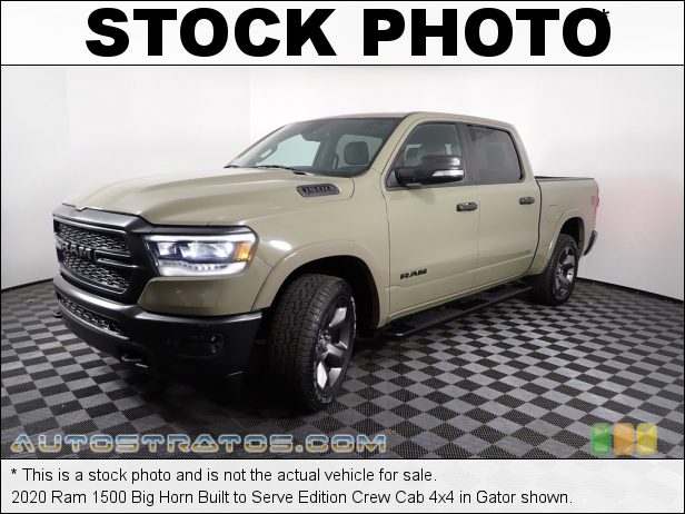 Stock photo for this 2020 Ram 1500 Cab 4x4 5.7 Liter OHV HEMI 16-Valve VVT MDS V8 8 Speed Automatic