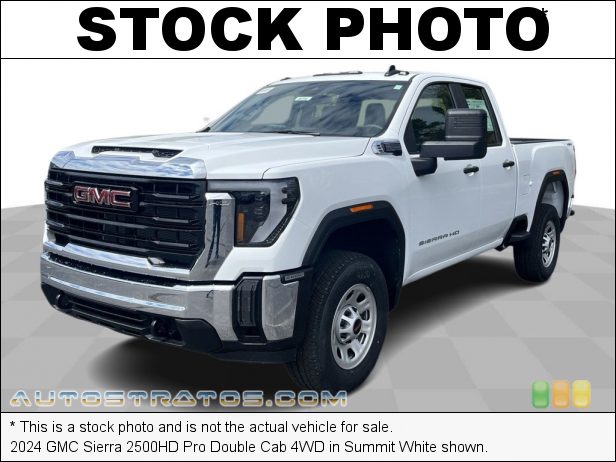 Stock photo for this 2024 GMC Sierra 2500HD Pro Double Cab 4WD 6.6 Liter OHV 16-Valve VVT V8 10 Speed Automatic