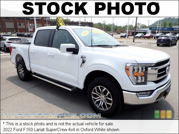Stock photo for this 2022 Ford F150 SuperCrew 4x4 2.7 Liter Turbocharged DOHC 24-Valve VVT EcoBoost V6 10 Speed Automatic
